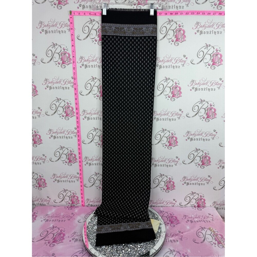 Wool scarf Russia brand new Women's Black Patterned Maxi Skirt